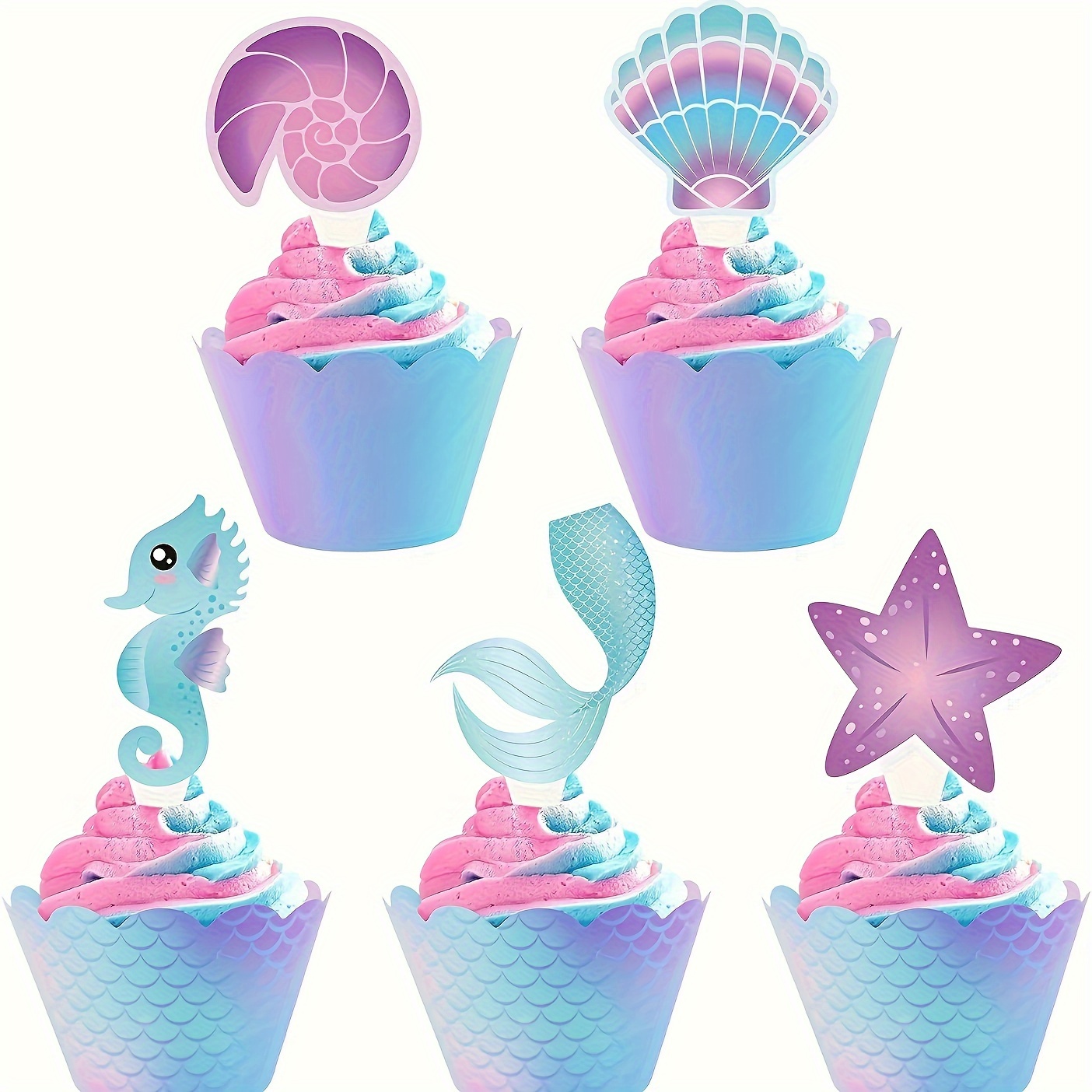 Mermaid Birthday Party Cake Topper - Temu