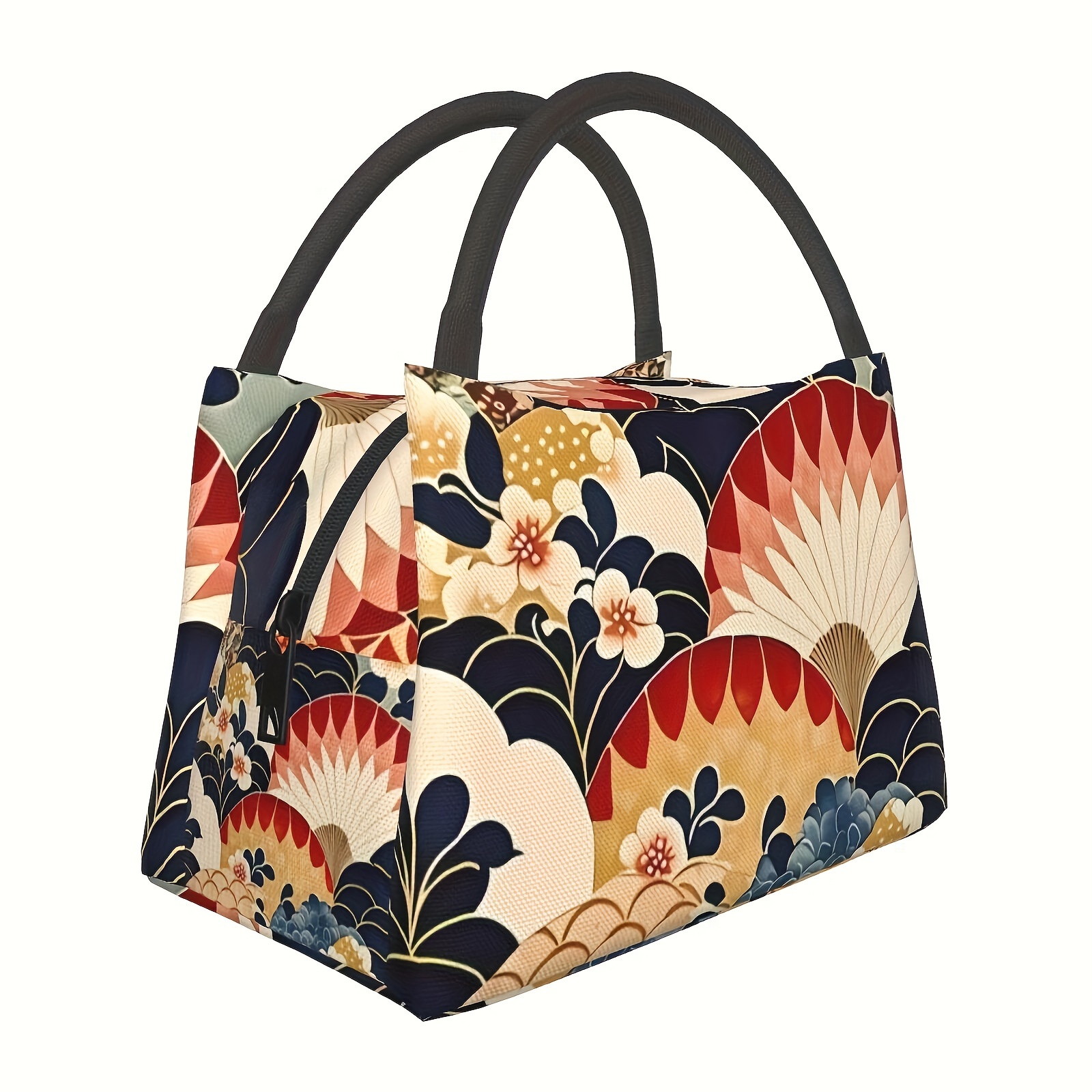 TEMU 1pc Japanese Pattern, Portable Reusable Cooler Bag, Cooler Bag, Insulated Lunch Bag For Camping Picnic Beach Essentials, Suitable For Home,