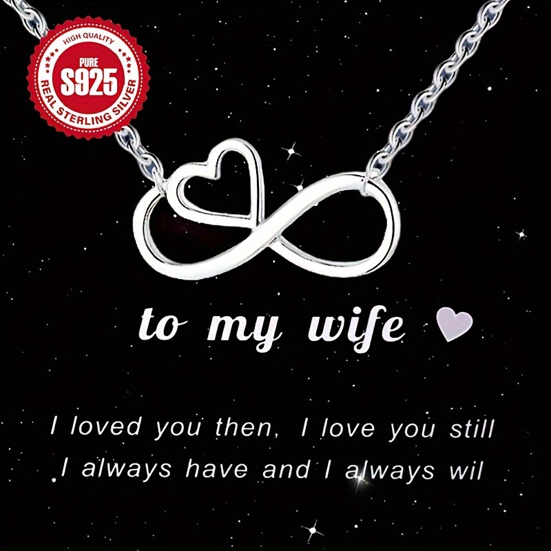 1pc Infinite Love Heart Necklace S925 Representing Circular Love Easy Heart-Shaped Number 88 Clavicle Chain Elegant Unique Christmas Thanksgiving Gift for Mother Wife Hypoallergenic 4G