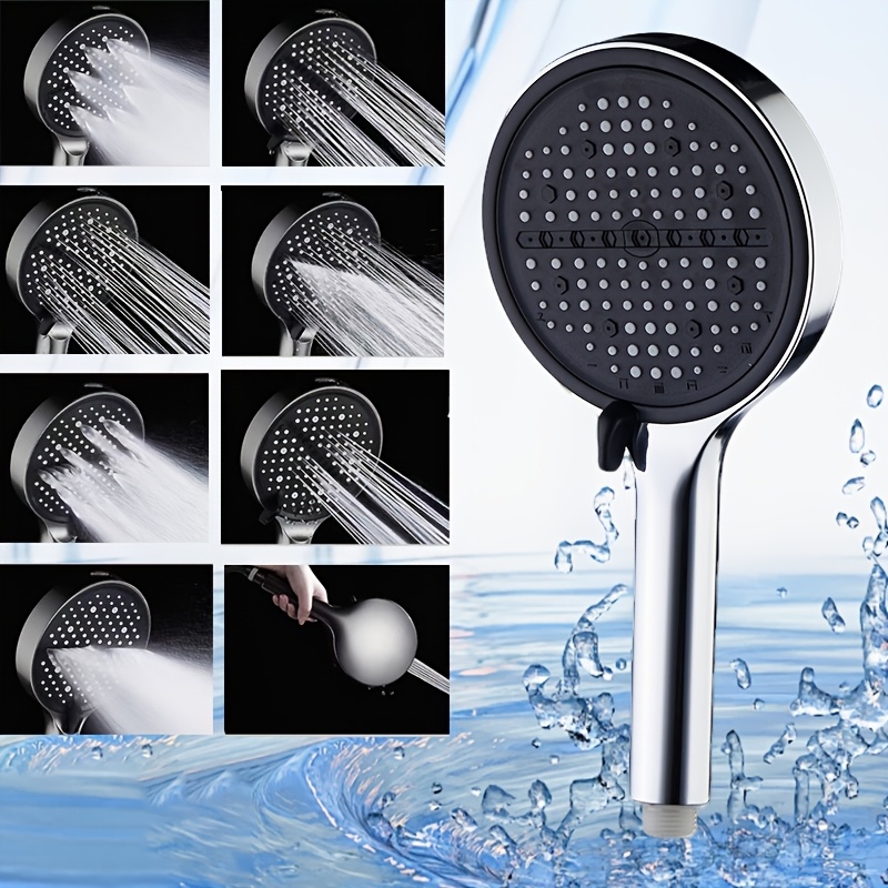 8-Position Shower Head Combo Set with Universal Shower Hose