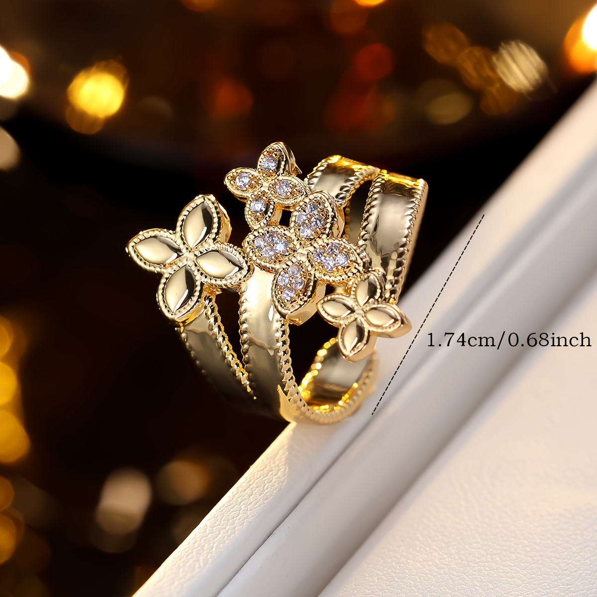 Women's Light Luxury 3D Leaf-Shaped Adjustable Ring