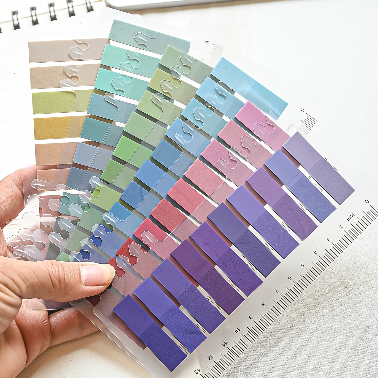 Sticky Tabs 1200pcs Sticky Book Tabs Colored Annotation Labels, Transparent Sticky Notes For School Supplies And Office Supplies (6 Sheets)