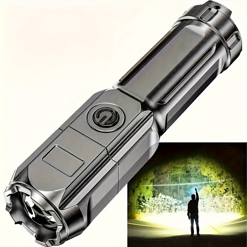 1 buc Lanternă de Mână Super Luminoasă USB Reîncărcabilă, Ideală pentru Camping, Drumeții și Hiking, Clasificare IPX4
