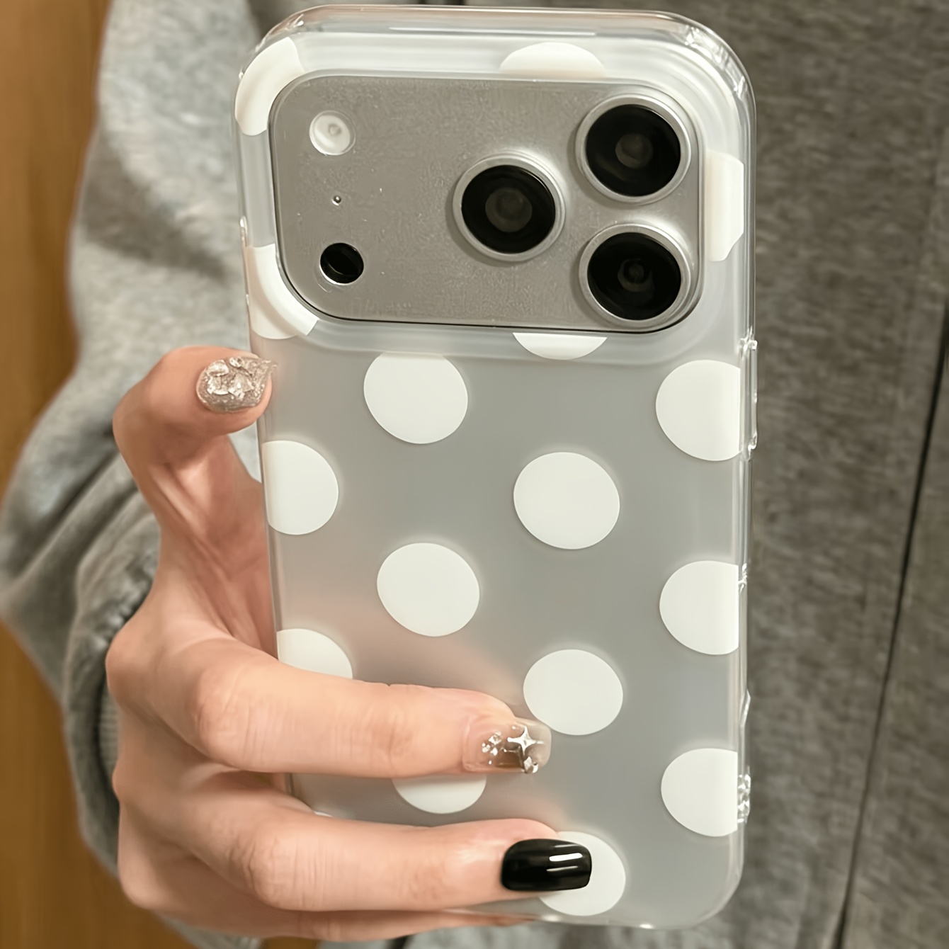 TEMU Phone Case: Stylish Cute Large Polka Dots White Pink Phone Case Compatible With Iphone 17 Pro Max 17 Pro 17 16 Pro 15 Pro Max 15 Pro Max 15 Pro