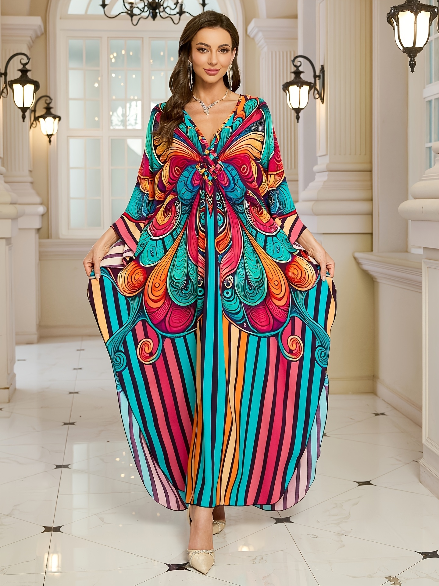 slim fit dress slacks Elite Glam Aunty- Kaftan Maxi Dress with Head-tie (New! 3 colors!) – DivAbby
