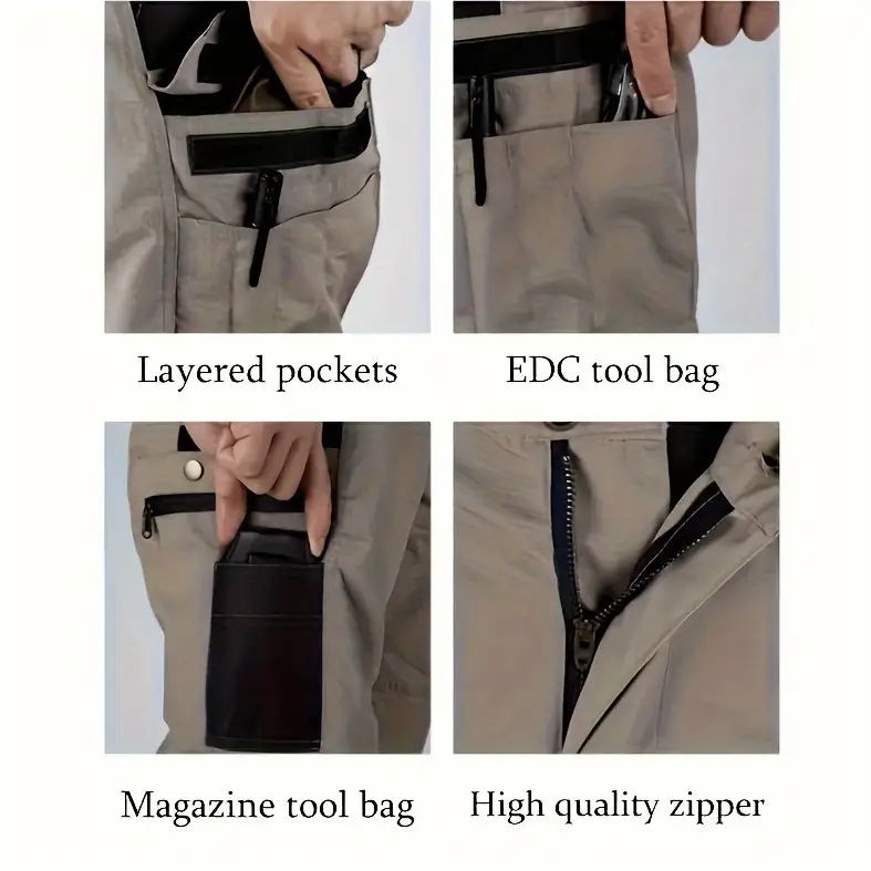 mens cargo pants durable quick dry multi for hiking belt not included camping gear details 3