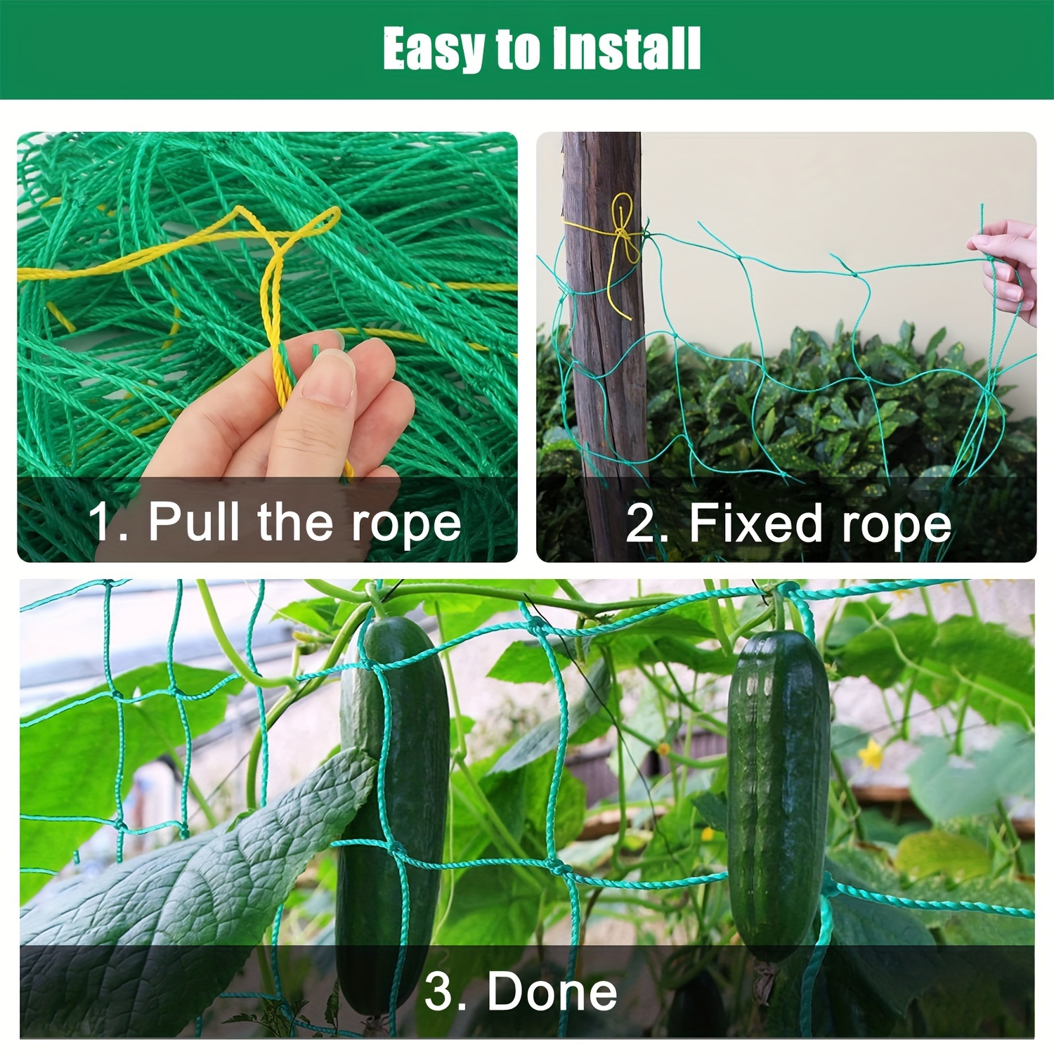 PE Garden Trellis Netting for Climbing Plants, Support for Cucumber, Vine, Vegetables, Fruits, Flowers, Tomato - 1 Pack Arbors Mesh for Garden Plant Support