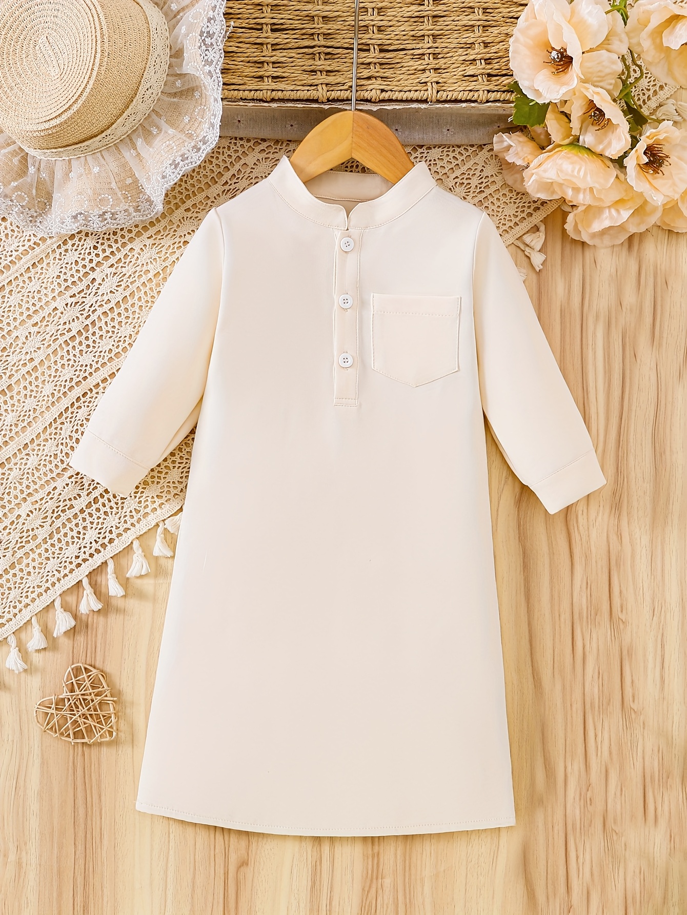 1pc Stand Collar Simple Shirt, Uniform, s Clothing, Clean Look,  , Durable Material, Dry  ,   Shirt, Short Sleeve Top, Young,