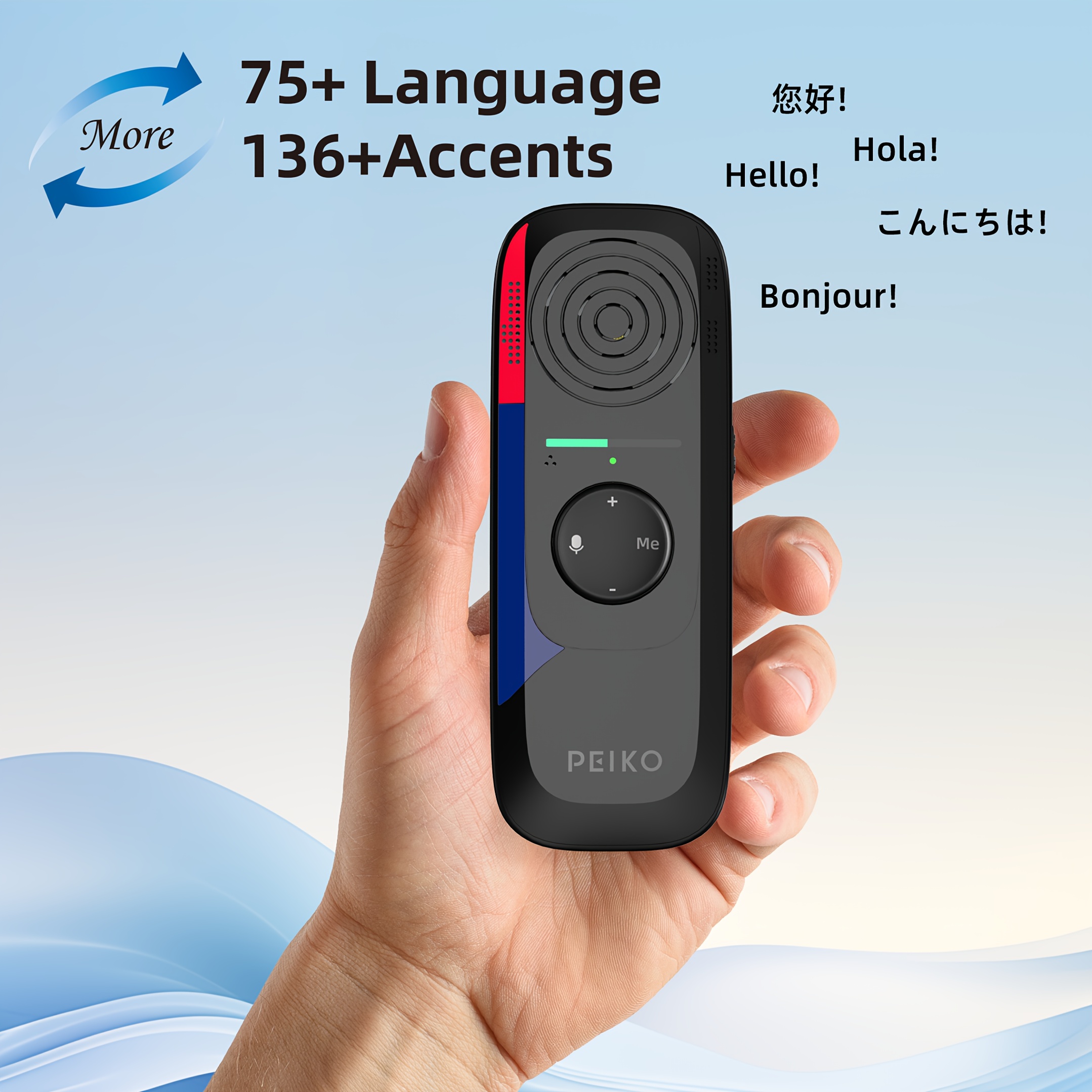 Dispositivo de traducción de lenguaje portátil, traductor instantáneo bidireccional, traducción de voz en línea a través de la aplicación, 136 idiomas soportados, dispositivo de traducción de alta precisión para viajes, negocios y aprendizaje. - Imagen 6
