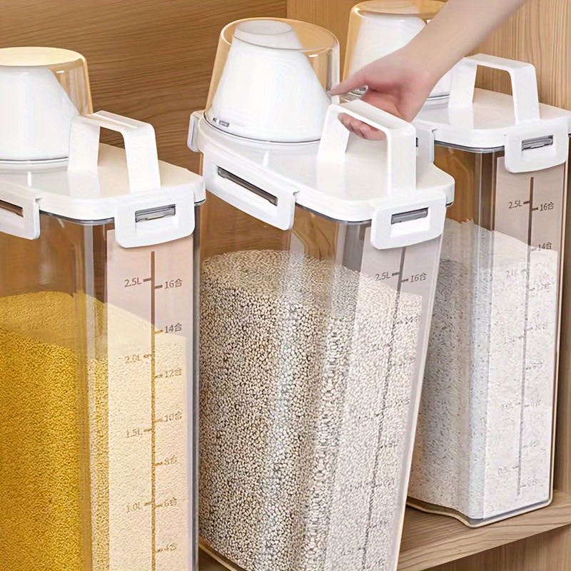 

[hot ] 1pc Airtight - Large Storage Measuring Cup, Moisture- & Insect-, For Kitchen Organization