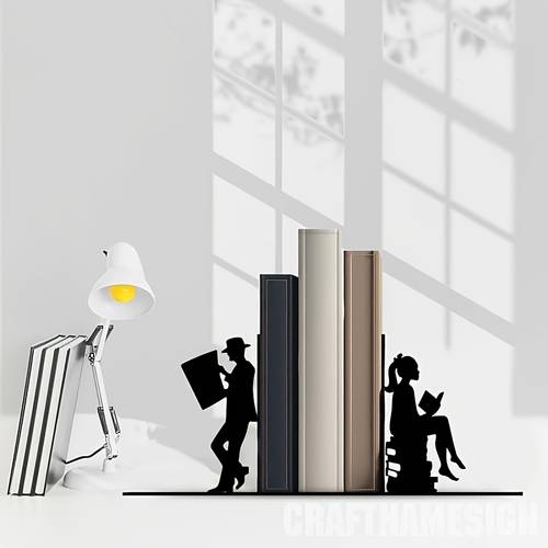 1 pair 2 lovers bookends decorative stylish shelf office or holder durable home office organizer study room art decor unique gift for readers