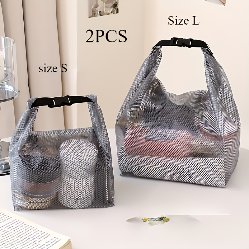 TEMU Lot de 2 sacs de rangement grands et petits avec fermetures à pression - Portables, séparation humide-sec, adaptés pour de sport et les voyages