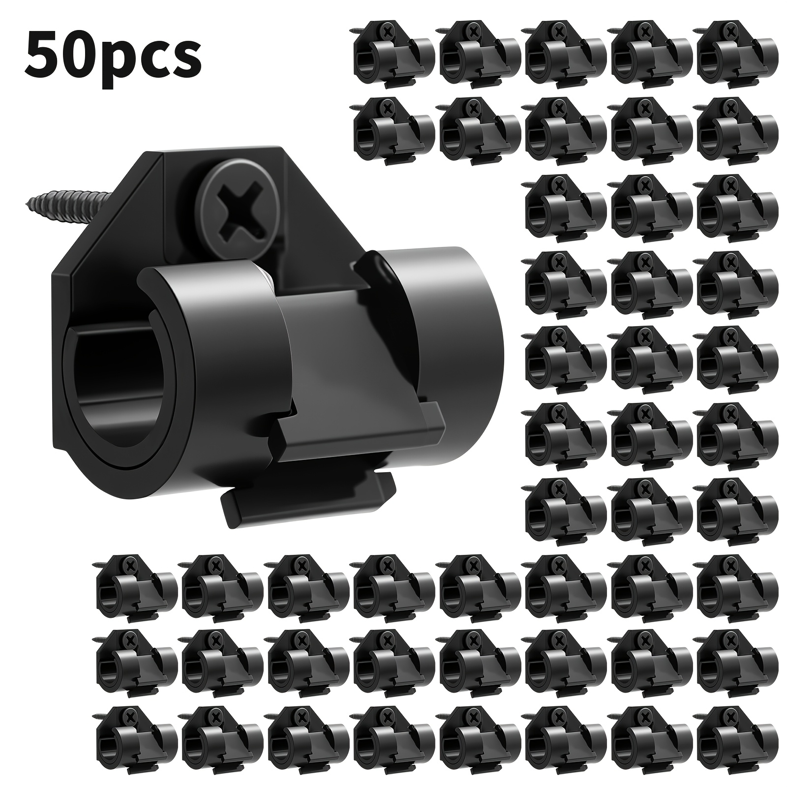 Image of 10/20/50pcs Of Outdoor Light Fasteners, And Uv-resistant Hooks For String - Wall-mounted Wire Holders Suitable For Indoor And Outdoor Decorations, Including Christmas And Halloween