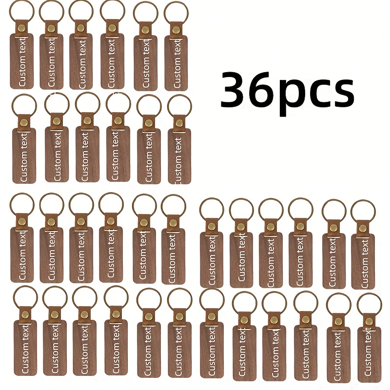 TEMU Customized 3/6/12/ 24/ 36pcs Wooden Key Ring Car Key Ring, Suitable For Couples, Stylish Key Ring Personalized Wedding Gift, Men's Wooden Key