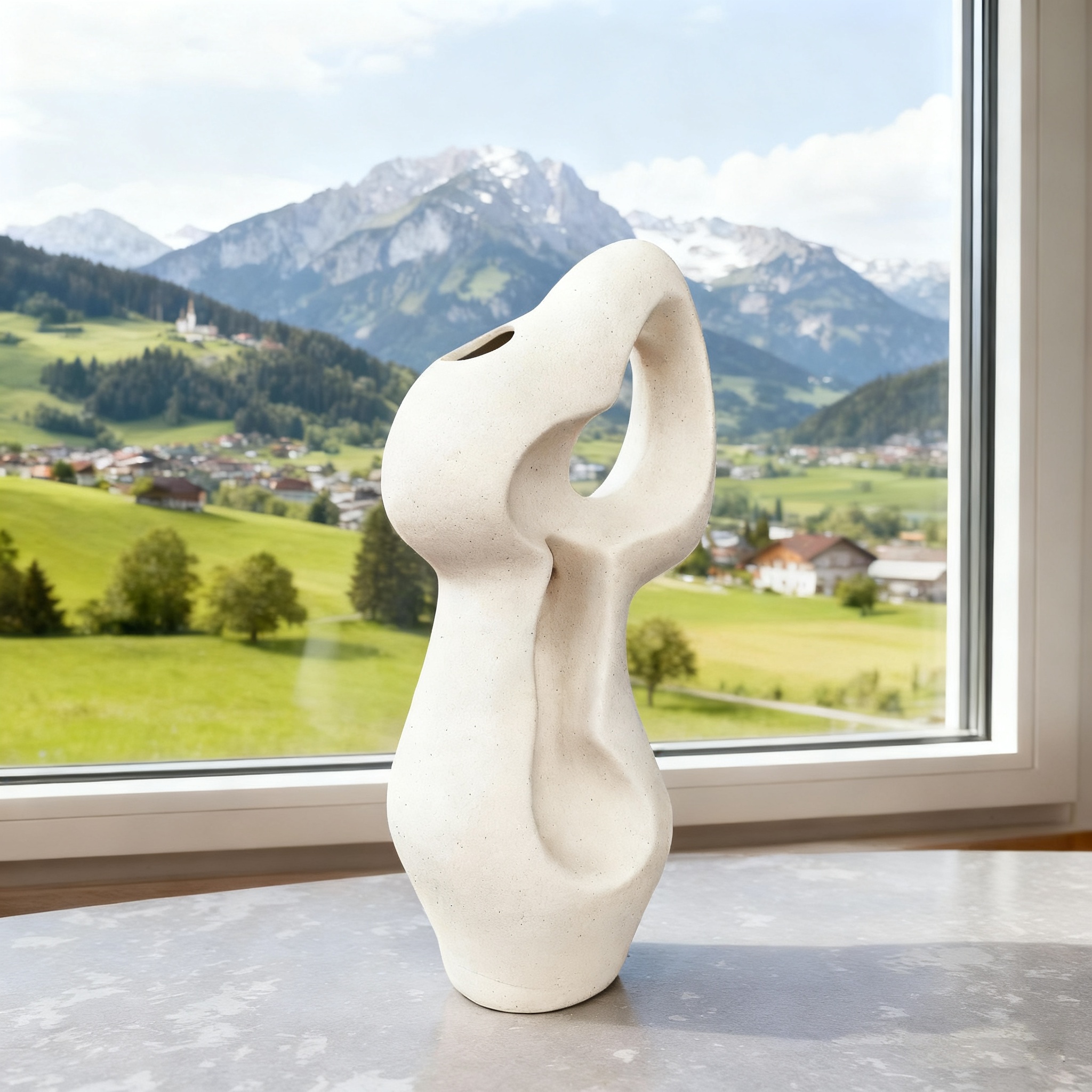 A Handcrafted Ceramic Decorative Vase Measuring 28Cm in Height, Featuring a Modern Design That Embodies a Versatile Beauty, Suitable for Every Corner of Your Home, Perfect for Home Decor, Office Decoration, Festive Adornments