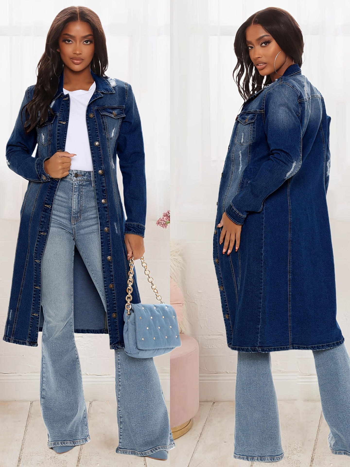 denim coat sold on Temu United States