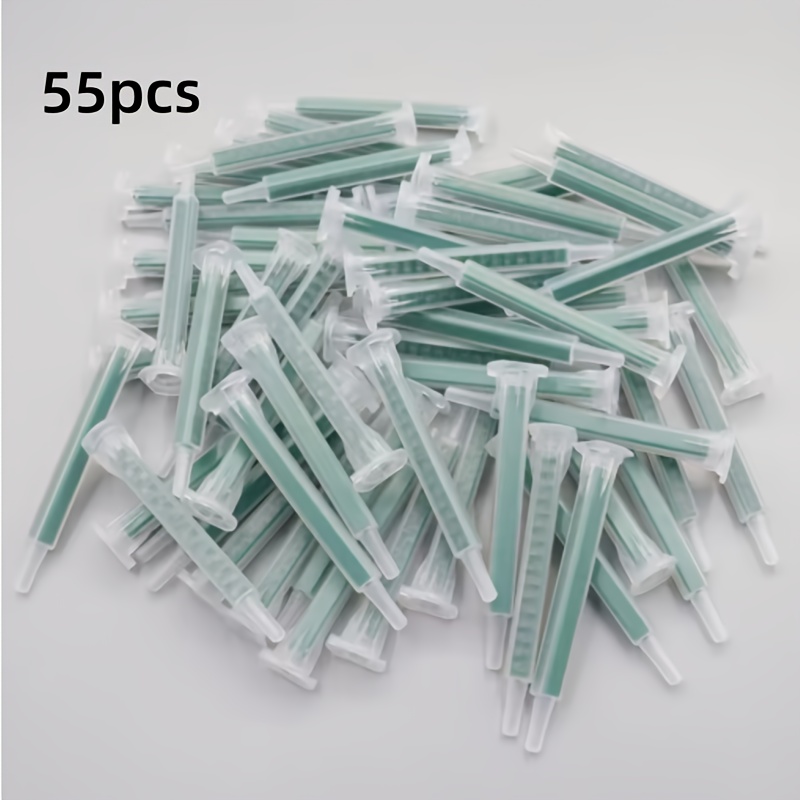 Image of 55pcs Of 1:1 Epoxy Resin Mixing Tubes, Static Mixing Nozzles For Resin, Applicators Designed For Dual-pack Epoxy Adhesive