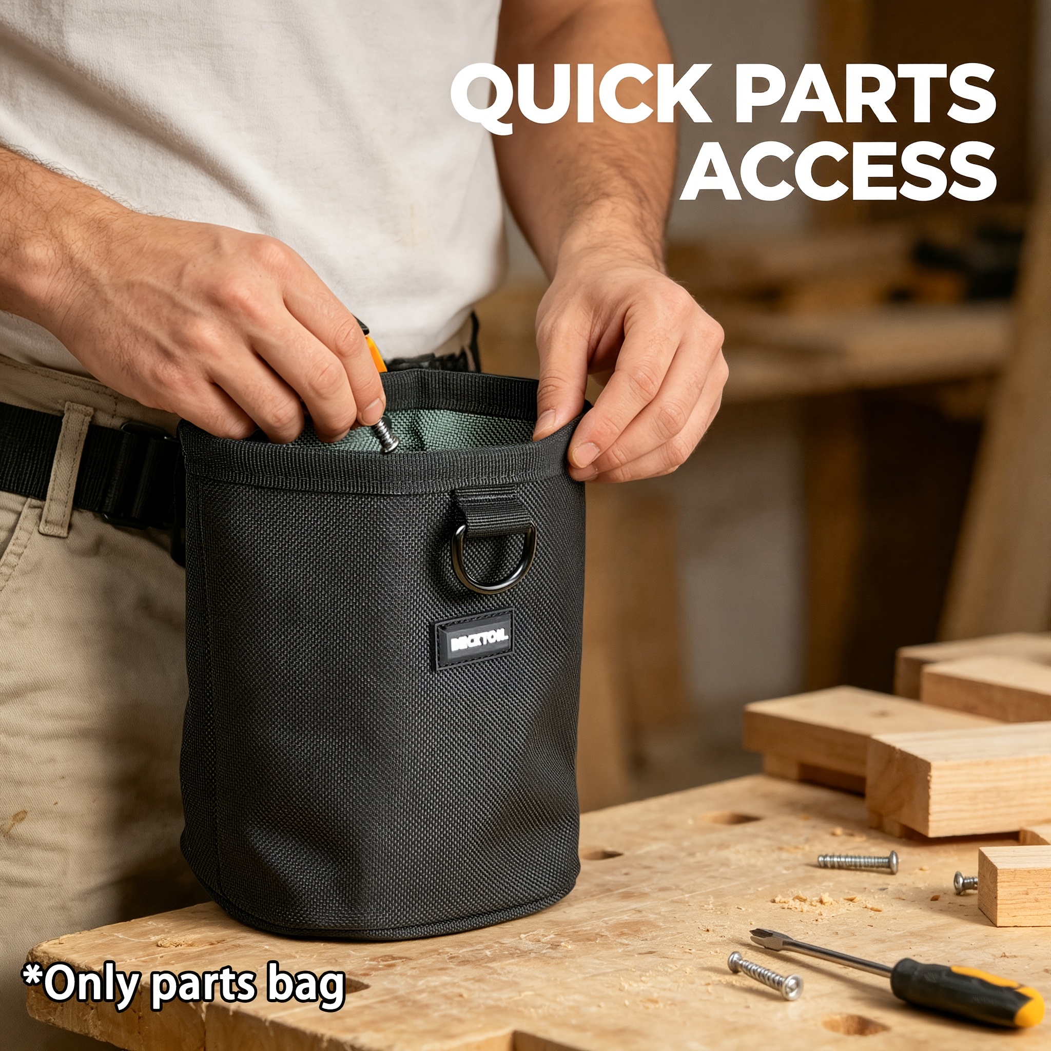 TEMU Beckton Multi-functional Parts Bag, Nail Bag Tool Storage Bag, Hardware Hinge Closure