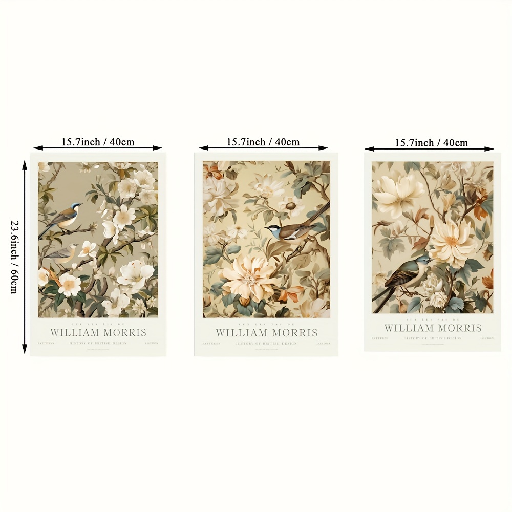 TEMU 2d Flat, 2d Flat, Set Of 3 Unframed Modern Prints By William , Measuring 15.7 By 23.6 Inches (40 By 60 Cm), Featuring Beige Designs Suitable For
