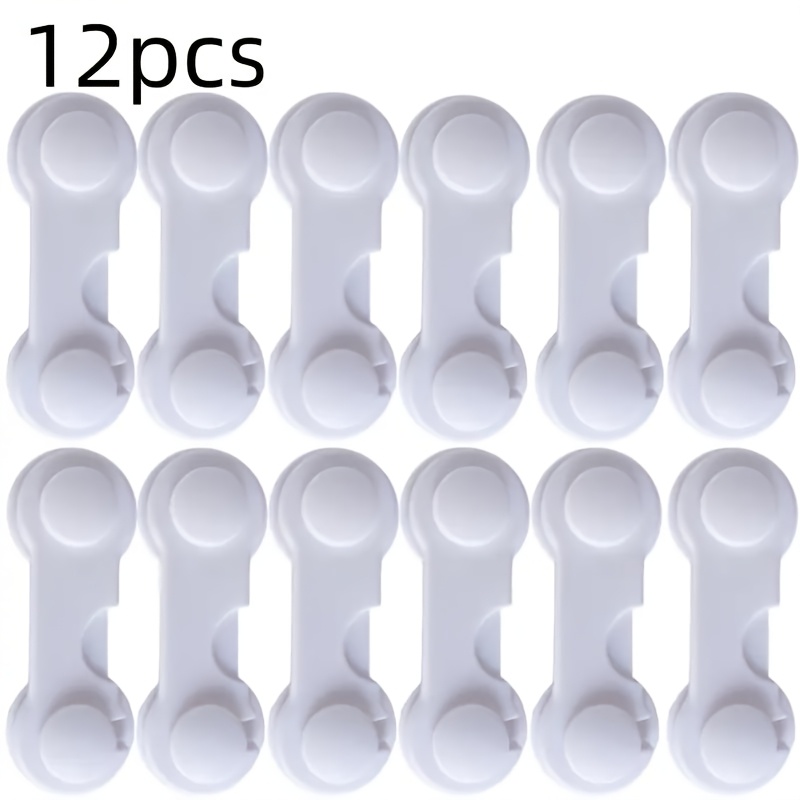 Image of 12pcs Cabinet Door Locks - Safety Locks For Drawers, Cupboards, Fridge, Oven, Closet, Pantry - Adhesive, , Tamper-proof, Durable Door Latch Locks