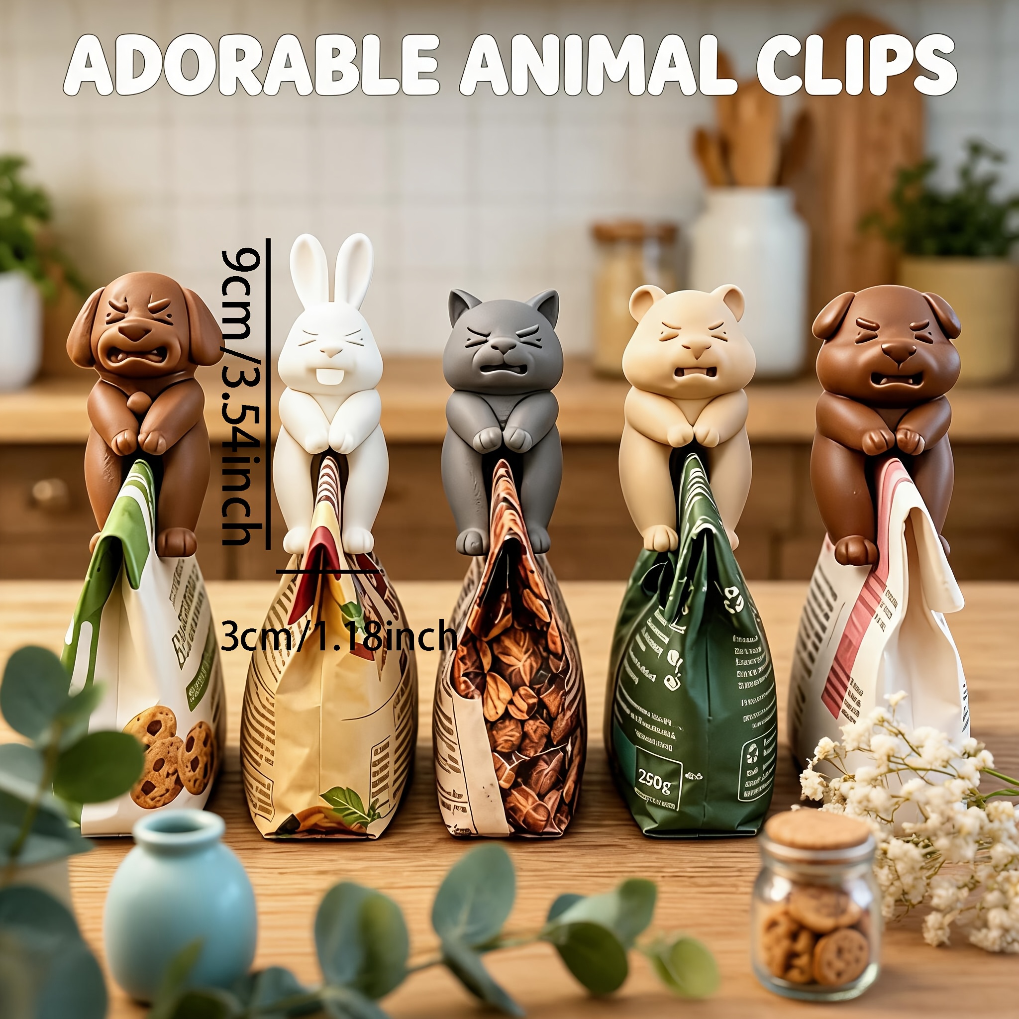 TEMU 5 pezzi Clip per sigillare sacchetti di snack, Clip per sigillare alimenti per la conservazione domestica, in plastica a di umidit� per