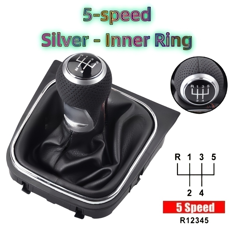 TEMU Per Volkswagen Golf/Rabbit/Jetta MK5 2004-2009 VOLKSWAGEN Golf/Jetta MK6 2010-2014, 5/6 marce, Materiale ABS, Accessori interni auto, Testa leva