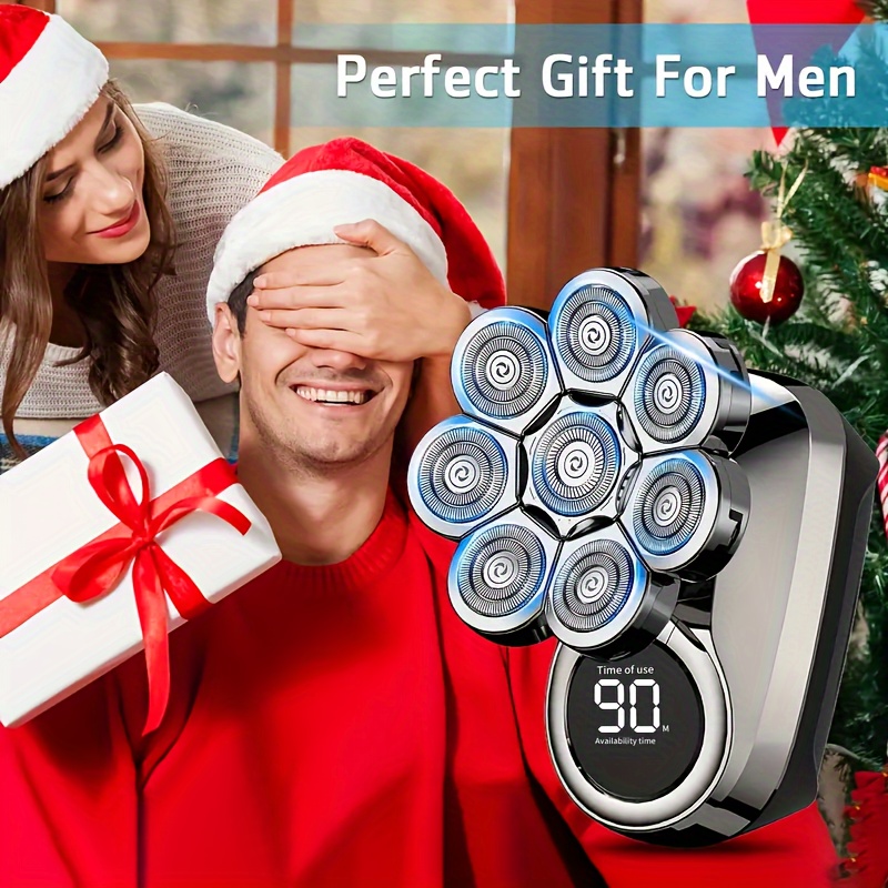 

Men's Shaver 8d Upgraded Version 6 In 1 Bald Shaver Men's Beard Grooming Kit Cordless Rechargeable Bald Shaver Christmas Gift