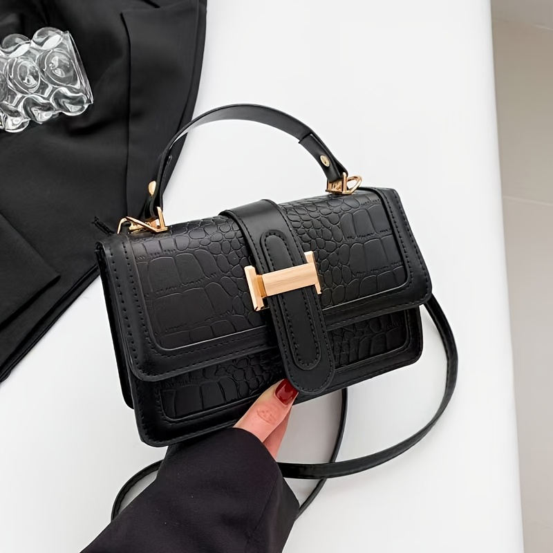 TEMU Simple Solid Color Handbag 2026 Early Spring New Versatile Ins Shoulder Crossbody Bag Small Square Bag Female Niche Design