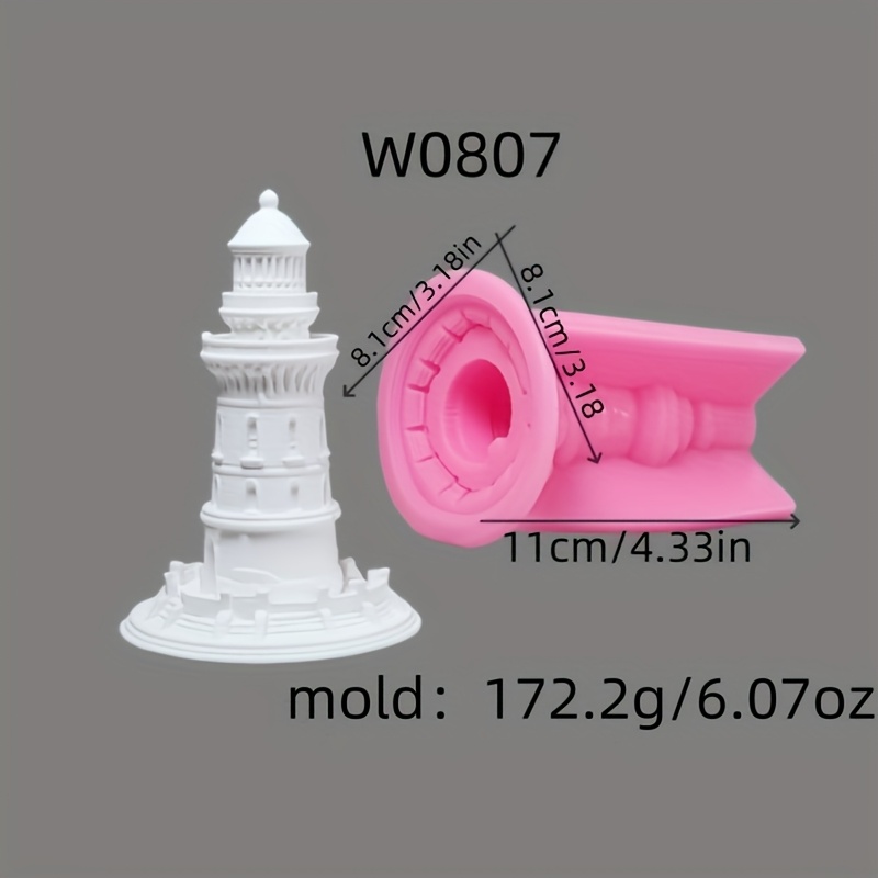 Resin Casting Molds Lighthouse 3d Decorative Silicone Mold Candle Silicone Mold Gypsum Decorative Silicone Mold Home Decoration Epoxy Resin Mold W0807