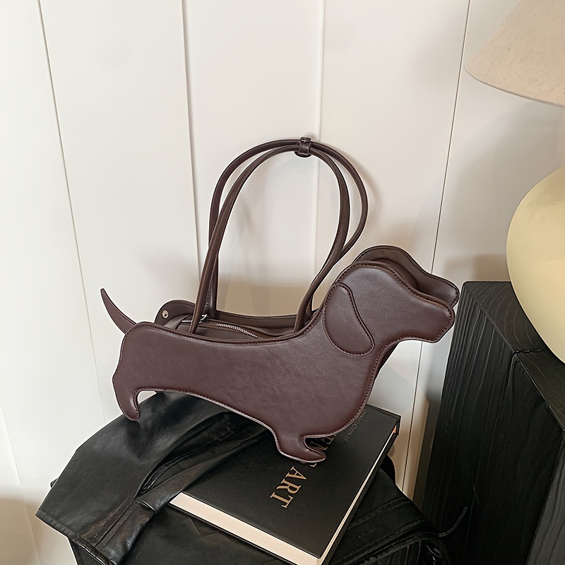 

Dachshund Dog Shaped Shoulder Bag, Creative Leather Handbag, Cute Underarm Purse For Women