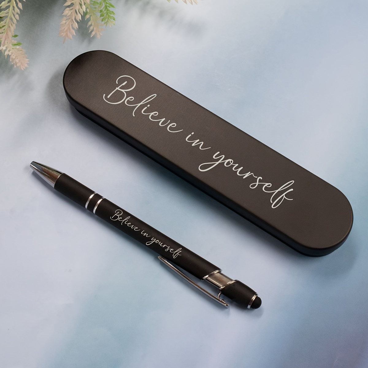 Image of Personalized Ballpoint Pen (with Gift Box And Without Gift Box), Custom Text Teacher Pens, Customized Gel Pens, Customizable Pens, Birthday Gifts, Office, Family, Boyfriend, Father, Mother, Black