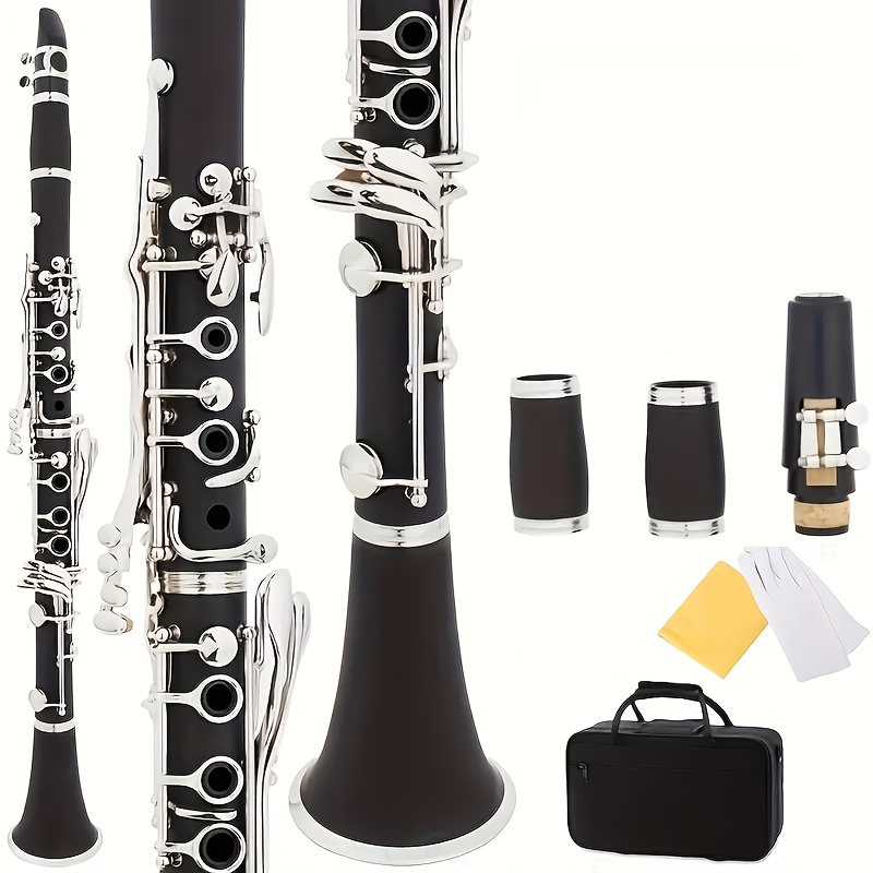 professional clarinet 17 key bb tone high end resin pad black strap bag suitable for beginners and professionals to play