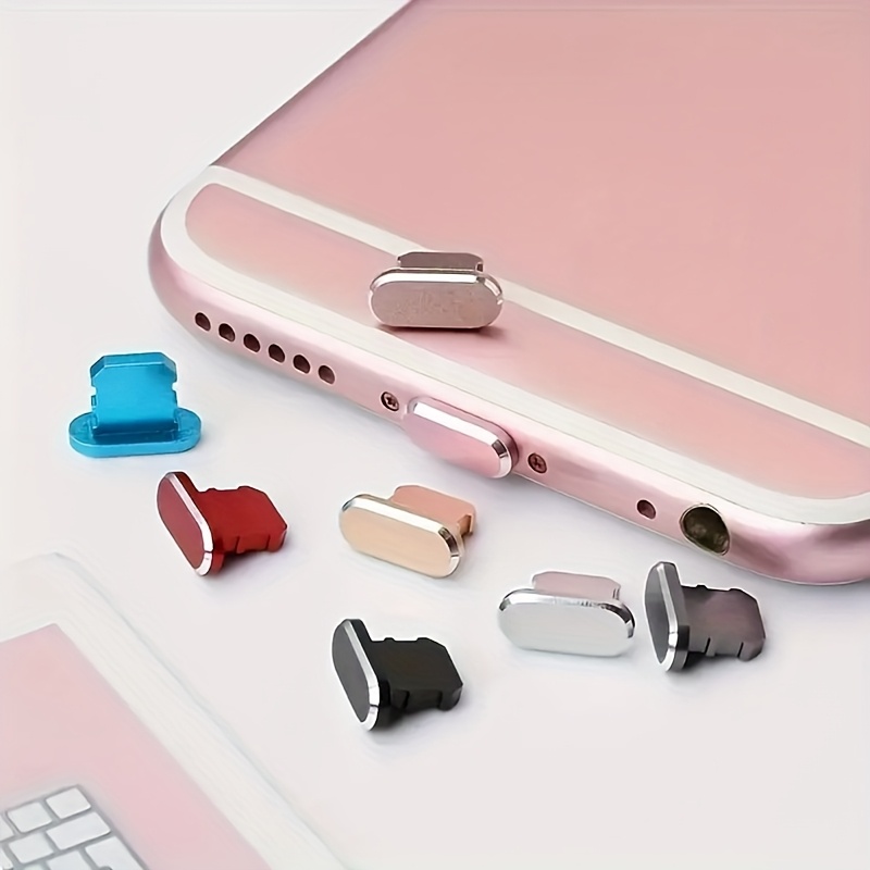 2pcs Of Aluminum Alloy Anti-Dust Plugs - Keep Your IPhone, IPad, AirPods Charging Ports Clean!