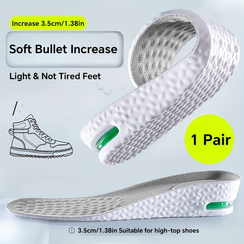 TEMU [customer Favorite] Your Height & : 1 Pair Invisible Height Increase Insoles For - Breathable Tpu, , Fits & Boots