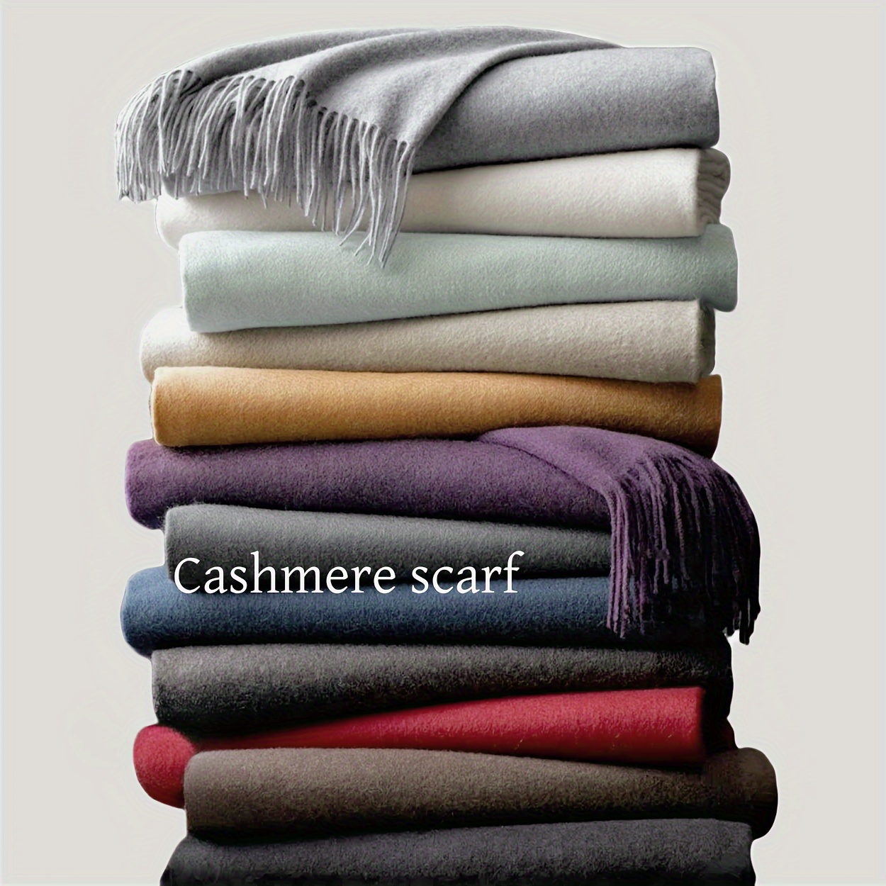 

1pc Elegant Solid Color Cashmere Scarf For Women And Men, Soft Shawl, Casual Weekend , Decorative , Woven Polyester 75% Cashmere 25%, Macaron , Thick And Cozy For Autumn And Winter