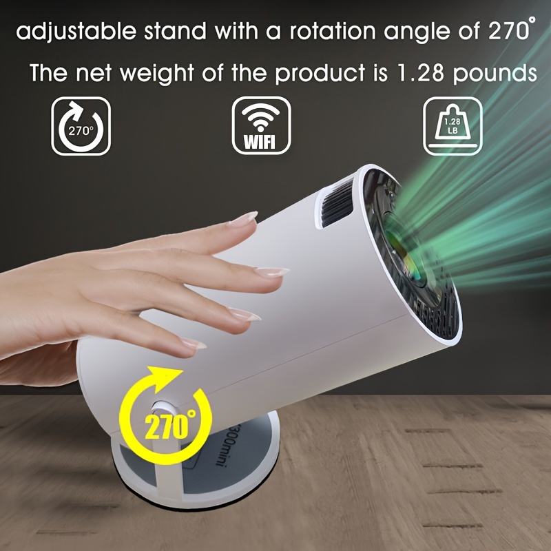 Hy300 mini projector supports 4k android 11 0 1080p 720p temu