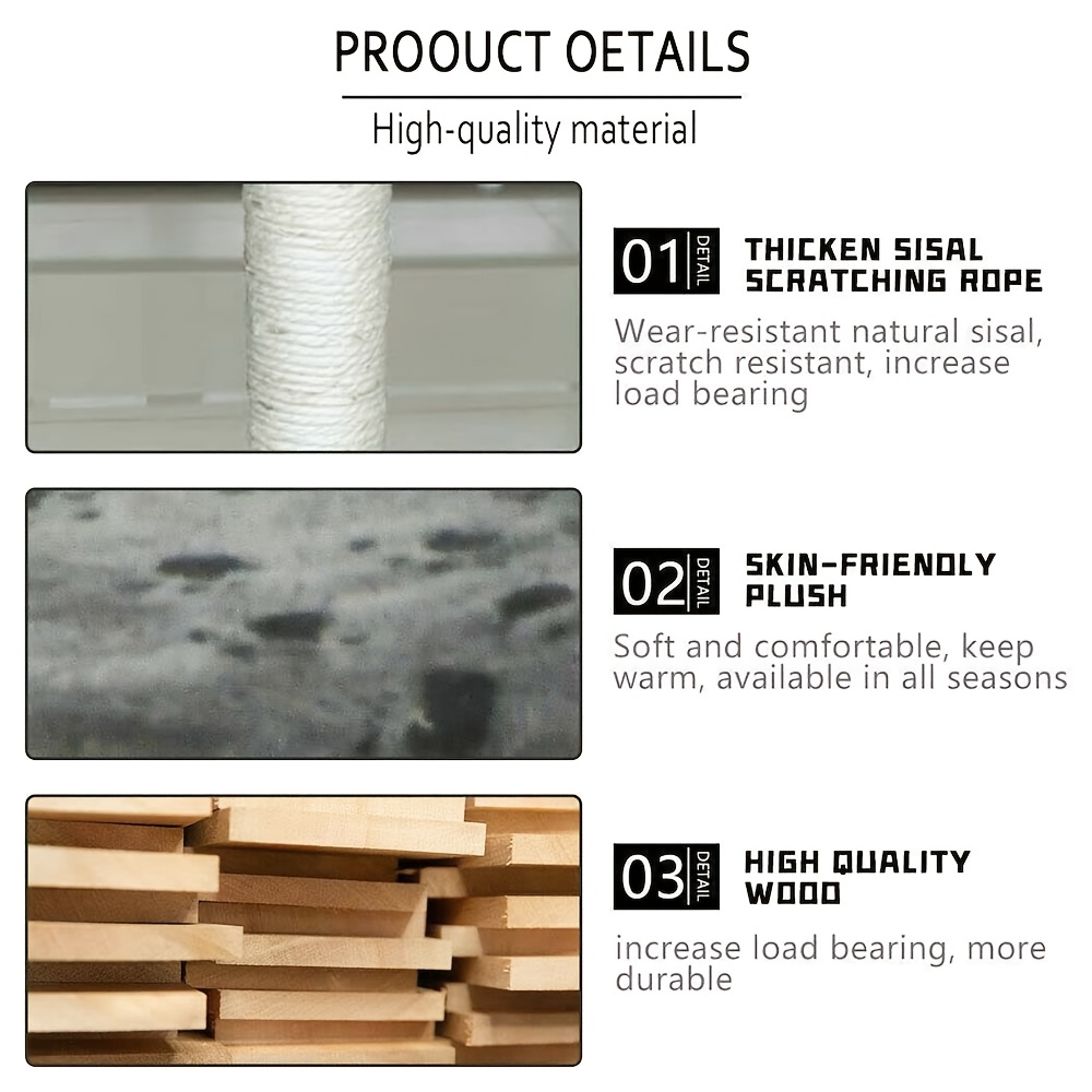 140cm Turn pentru Pisici cu Scară, Turn de Cățărat pentru Pisici, Mobilier de Activitate pentru Animale de Companie, Casă de Joacă, Pat Pufoasă Detașabilă, Gri