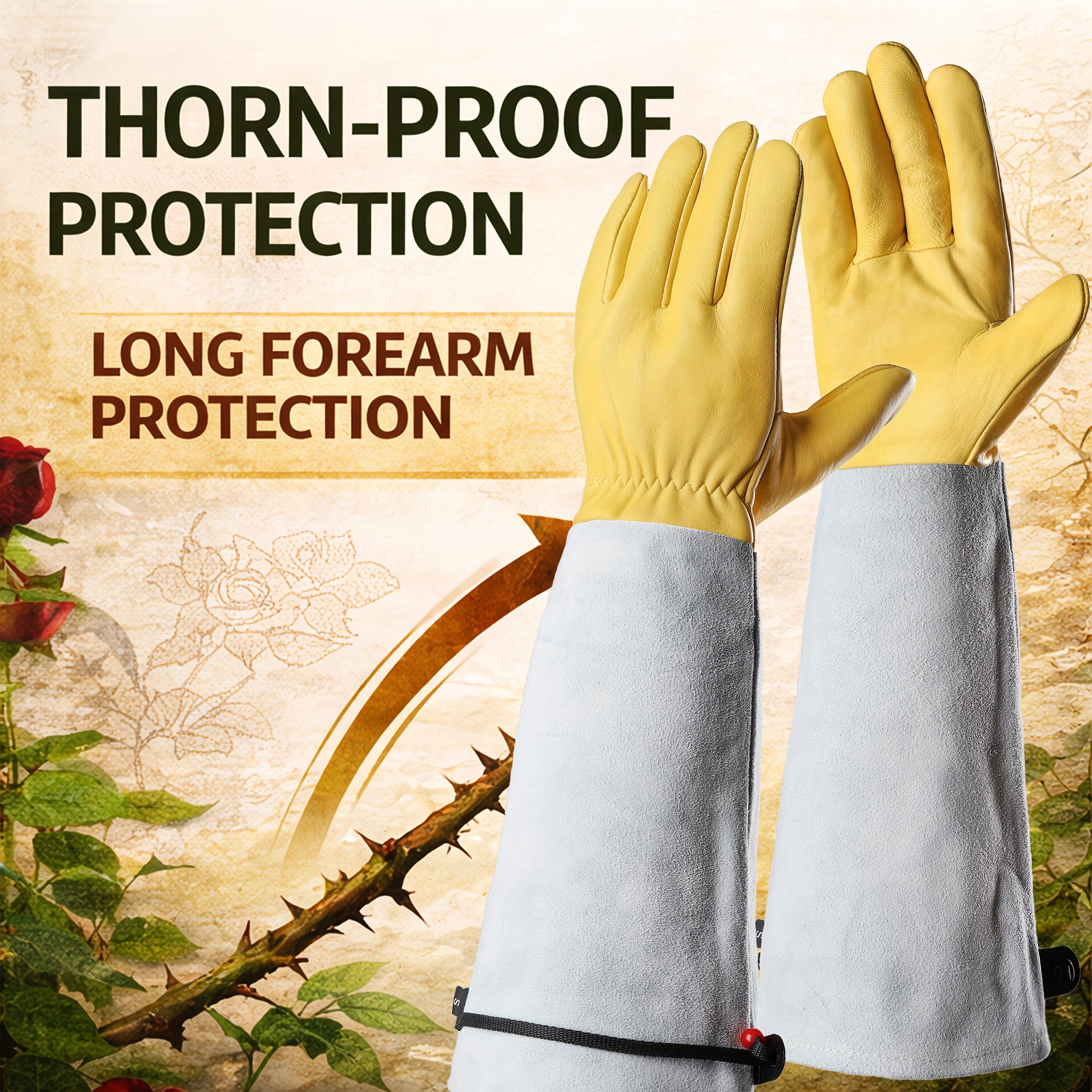1 Pair * Professional Gardening Gloves for Men & Women, Thorn Proof Rose  Pruning Gloves with Adjustable Cuff, Breathable, Long Garden Gloves with  Forearm Protection * Gifts & Tools for Gardener *