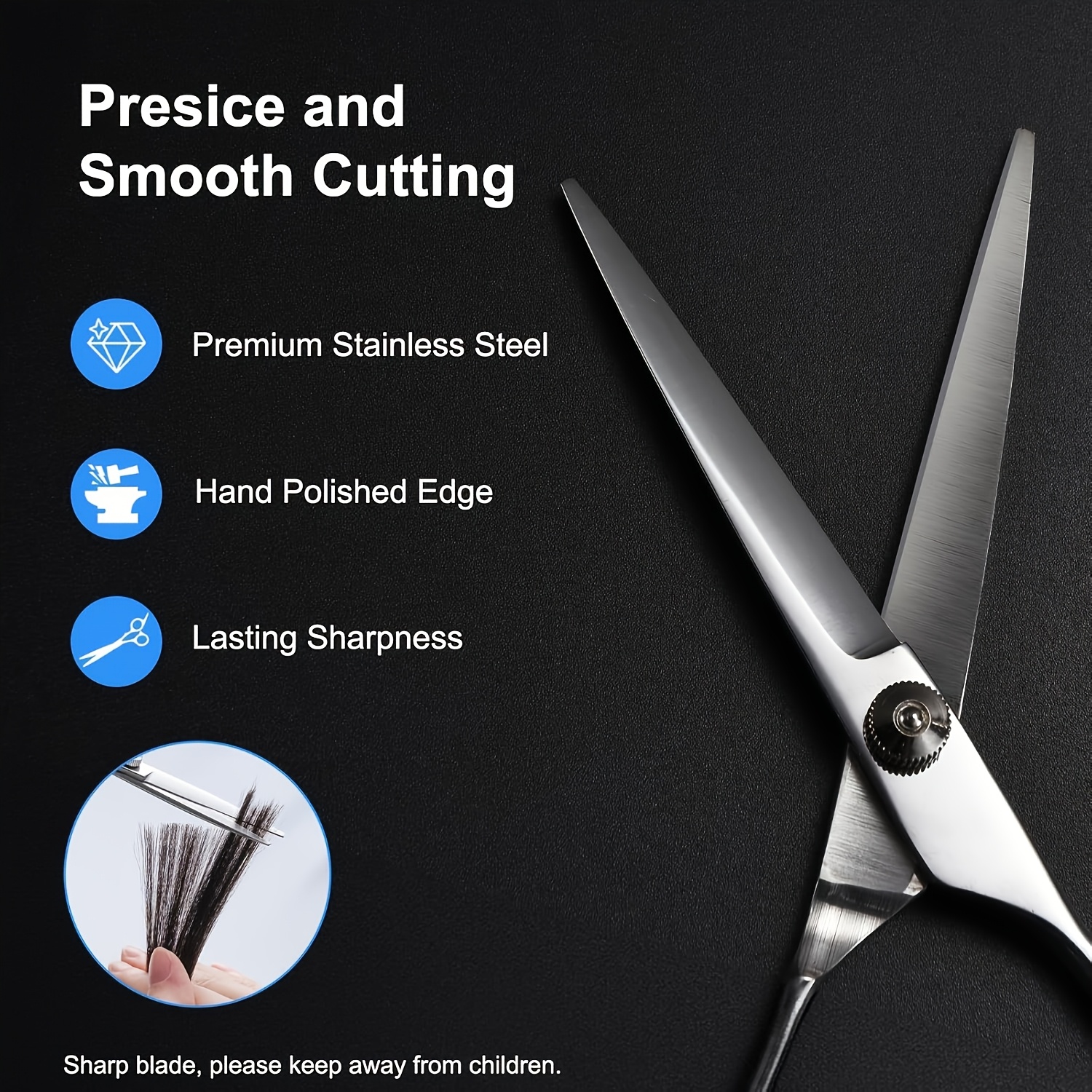 Professional Barber Scissors Set, Ergonomic 6.5-Inch Cutting Scissors