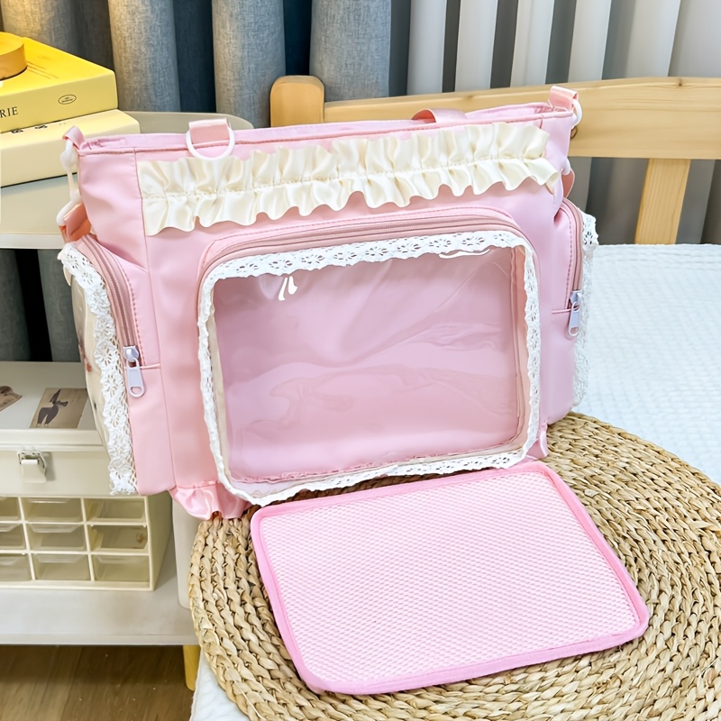TEMU Sac à bandoulière à volants pour femmes, sac transparent multi-poches tendance, sac à bandoulière pour , classe étudiante, sac à bandoulière de