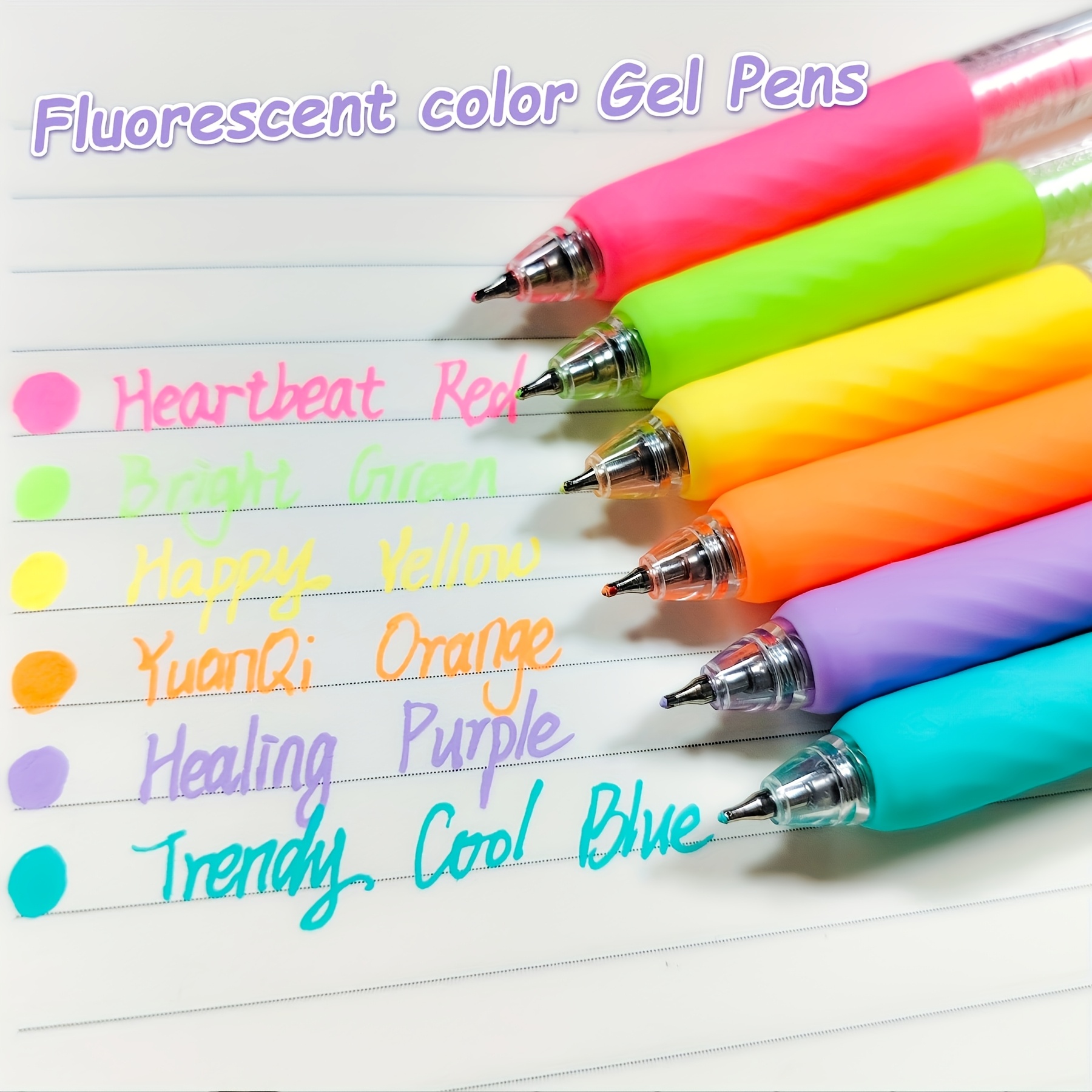TEMU Languo Random 6pcs Dopamine Journaling Pens Set, Gel Pens For Professional Drawing, Design Draft, Adult Coloring Book. Quick-drying. Ideal For