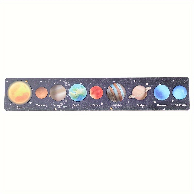 wooden solar system puzzle 8 planets educational science toy