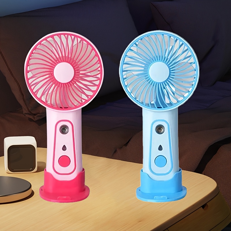 compre 1 y obtenga 1  , compre un ventilador de pulverización y envíe un ventilador mini con batería, un ventilador personal recargable - ventilador portátil con función de niebla, diseño   y control de botones para viajes, uso interior/exterior, camping, playa.