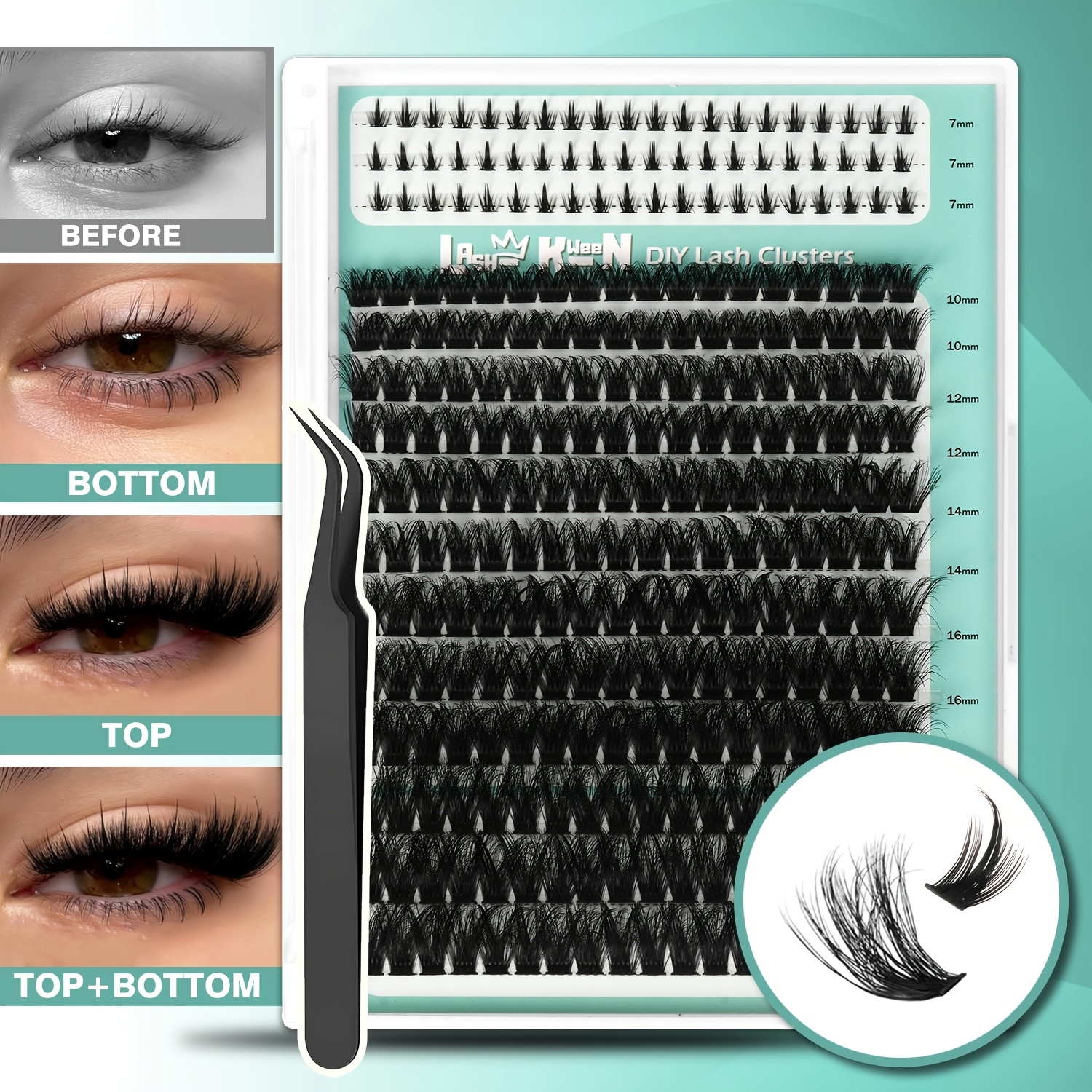 TEMU 276 Clusters Lash Clusters -18mm Eyelash Clusters With Upper And Lower Lashes, Natural Wispy Soft Reusable Cluster Lashes, Thin Band Eyelash