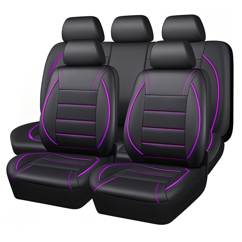 TEMU 2pcs/5pcs Housses de Siège Auto et 2pcs/5pcs Housses d'-Tête, Housses de Coussin de Siège Auto Universelles Toutes Saisons