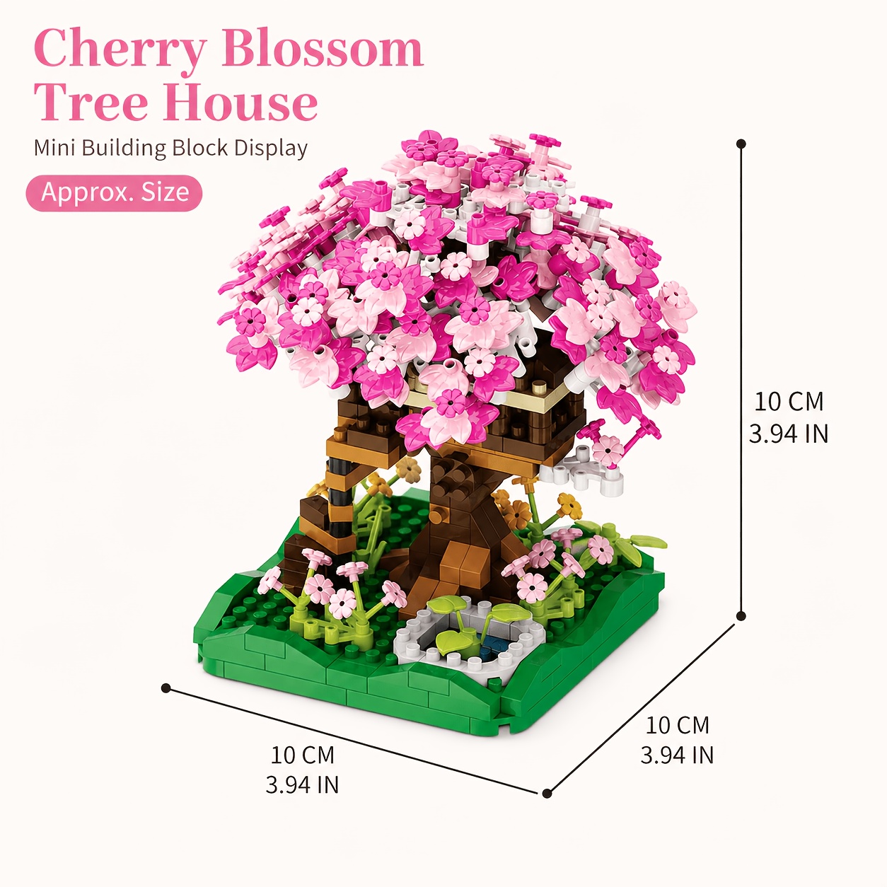 Pink Floral Garden Building Set Mini Flower Landscape