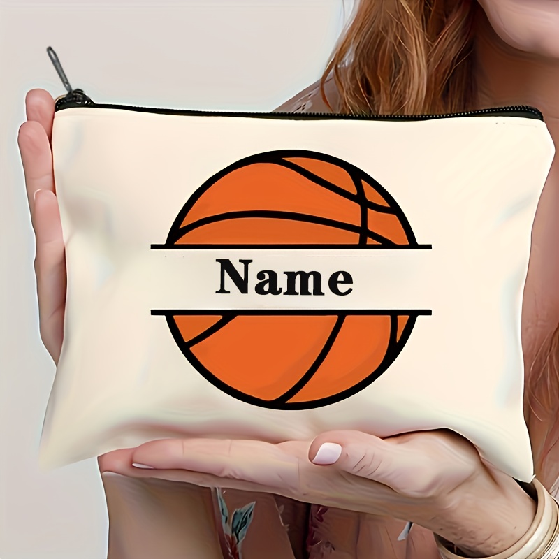 TEMU A Personalized Makeup Bag With A Basketball Theme Featuring Double-sided Printing - Stylish Design, Multifunctional And Portable, Travel,