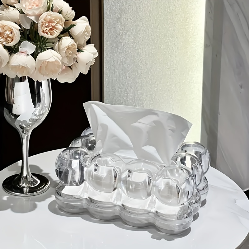 

Elegant Cream Acrylic Tissue Box Holder - Living Room, Coffee Table & Dining Decor