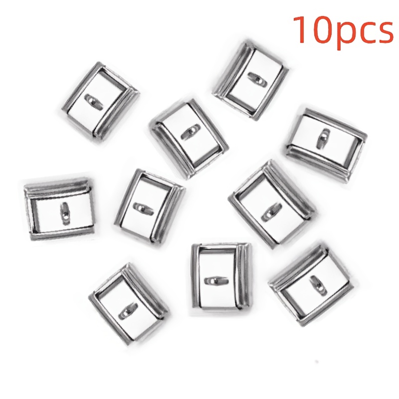 TEMU 10 Piezas de Eslabones de Acero Inoxidable para Hacer Joyería DIY, Forma Rectangular y Anillo, 10mm x 9mm, Ideales para Crear Pulseras, de