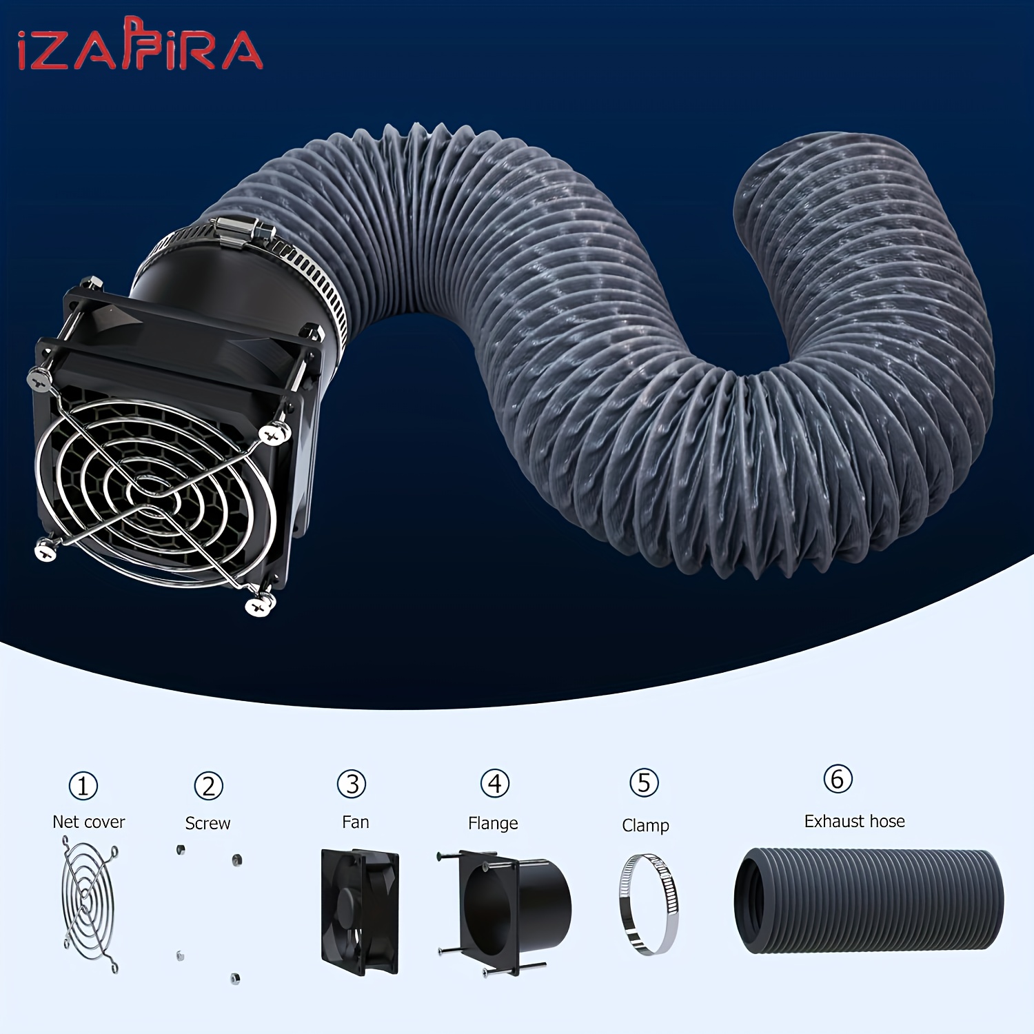 3D Printer Exhaust Kit with High-Efficiency Ventilation Fan - Smoke, Odor & Dust Discharge System for Home, Studio, and Various Locations - New Model for 2025, 3D Printer Accessories, Studio Air Quality, Modern Aesthetic, Durable Construction